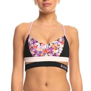 Roxy | NWT Active Bralette Floral Black Medium